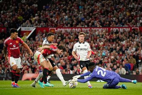 Manchester United Vs Fulham: Manchester United's goalkeeper Andre Onana makes a save